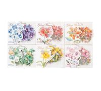 ZXMNBH 15 Pcs/Pack Dreamlike Blossoms PET Stickers for Scrapbooking Kit Waterproof Clear Sticker Junk Journaling Supplies Journals Diary Planner Collage Laptop Paper Crafts