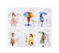 ZXMNBH 15 Pcs/Pack Rainbow RAIN PET Stickers for Scrapbooking Kit Waterproof Clear Sticker Junk Journaling Supplies Journals Diary Planner Collage Laptop Paper Crafts
