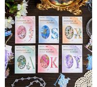 ZXMNBH 20 Pcs/Pack Brasen Gold Hot Stamping PET Stickers for Scrapbooking Kit Waterproof Clear Sticker Junk Journaling Supplies Journals Diary Planner Collage Laptop Paper Crafts