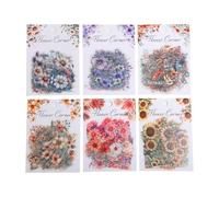 ZXMNBH 20 Pcs/Pack Daisy Lace PET Stickers for Scrapbooking Kit Waterproof Clear Sticker Junk Journaling Supplies Journals Diary Planner Collage Laptop Paper Crafts