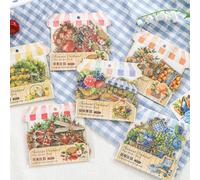 ZXMNBH 30 Pcs/Pack Colorful Orchard PET Stickers for Scrapbooking Kit Waterproof Clear Sticker Junk Journaling Supplies Journals Diary Planner Collage Laptop Paper Crafts