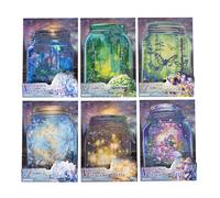 ZXMNBH 5 Pcs/Pack Mushroom Monogatari PET Stickers for Scrapbooking Kit Waterproof Clear Sticker Junk Journaling Supplies Journals Diary Planner Collage Laptop Paper Crafts