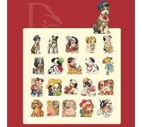 ZXMNBH PET Stickers for Scrapbooking Kit Cute Dog Aesthetic Paper Diary Planner Junk Bullet Journaling Decorative Supplies 40 Pcs/Pack
