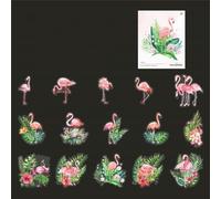 ZXMNBH PET Stickers for Scrapbooking Kit Cute Flamingo Aesthetic Paper Diary Planner Junk Journaling Decorative Supplies 30 Pcs/Pack