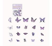ZXMNBH PET Stickers for Scrapbooking Kit Fantasy Butterflies Aesthetic Paper Diary Planner Junk Journaling Decorative Supplies 40 Pcs/Pack