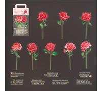ZXMNBH PET Stickers for Scrapbooking Kit Spring Day Rose Aesthetic Paper Diary Planner Junk Journaling Decorative Supplies 30 Pcs/Pack