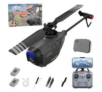 ZXNANA RC Helicopter with 1080 Camera, C127AI 4CH Scout Drone AI Intelligent Vehicle Reconnaissance Militarys Aircraft Helicopter Model for Kid Adult with 6-Axis Gyro (21 * 8cm)