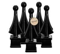 ZXNhome 10pcs Black Fence Finials Fits 3/4" Square Post- Polypropylene Plastic Four Sided Spire Wing Tip Finial Fence Toppe for Iron Picket Fence Tops Decoratio