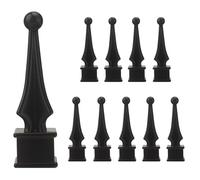 ZXNhome 10pcs Metal Fence Finials Fits 3/4" Square Post - Aluminium Alloy Four Sided Spire Wing Tip Black Finial Fence Toppe, for Yard Garden Lawn Iron Picket Fence Finial Tops Decoratio