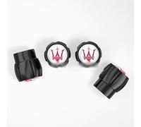 ZXNMCB 4 pcs Auto Tire Air Valve Caps for Maserati President Ghibli Gregor, Car Tire Dust Valve Caps with Sealing Rubber Rust-proof, for stabilizing tires,A Black