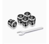 ZXNMCB 4 pcs Auto Tire Air Valve Caps for Maserati President Ghibli Gregor, Car Tire Dust Valve Caps with Sealing Rubber Rust-proof, for stabilizing tires,A Black