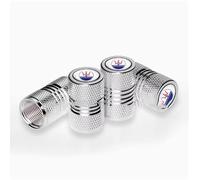 ZXNMCB 4 pcs Auto Tire Air Valve Caps for Maserati President Ghibli Gregor, Car Tire Dust Valve Caps with Sealing Rubber Rust-proof, for stabilizing tires,A Silver