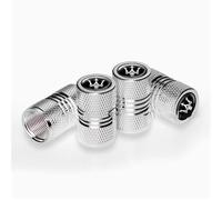 ZXNMCB 4 pcs Auto Tire Air Valve Caps for Maserati President Ghibli Gregor, Car Tire Dust Valve Caps with Sealing Rubber Rust-proof, for stabilizing tires,A Silver