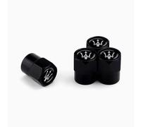 ZXNMCB 4 pcs Auto Tire Air Valve Caps for Maserati President Ghibli Gregor, Car Tire Dust Valve Caps with Sealing Rubber Rust-proof, for stabilizing tires,A Black