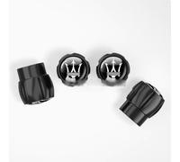 ZXNMCB 4 pcs Auto Tire Air Valve Caps for Maserati President Ghibli Gregor, Car Tire Dust Valve Caps with Sealing Rubber Rust-proof, for stabilizing tires,A Black