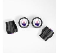 ZXNMCB 4 pcs Auto Tire Air Valve Caps for Maserati President Ghibli Gregor, Car Tire Dust Valve Caps with Sealing Rubber Rust-proof, for stabilizing tires,A Black