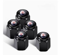 ZXNMCB 4 pcs Auto Tire Air Valve Caps for Maserati President Ghibli Gregor, Car Tire Dust Valve Caps with Sealing Rubber Rust-proof, for stabilizing tires,A Black