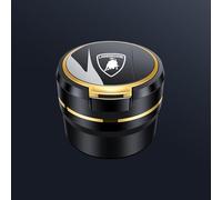 ZXNMCB Car Ashtray fit for Lamborghini SIAN/Murcielago LP/Reventon Roadster, Car Smokeless Cylinder Portable Car Ashtray Car Ashtray Cup Car Cigarettes Ashtrays with Lid,Golden-short1