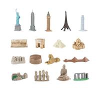 Zxpjkyu 10-Piece Landmarks Construction Kits, Historical Building Models, Miniature Architectural Models, Simulation Set, 17 pieces