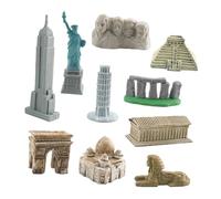Zxpjkyu 10-Piece World Famous Landmarks Building Kit Miniature Figures Architectural Models Educational Toy to Boost Creativity for Miniature Worlds And, 10 pcs