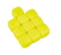 Zxpjkyu 10 Pieces White Dice Silicone Cubes 16mm Six Sides Smooth Surface Rounded Edges Suitable for Creative Education Group Workshops Games, Yellow