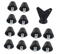 Zxpjkyu 12 Pieces Replacement Football Boots Studs with Key, Nylon, M5 Threaded for Stability on Soft Ground, Style B