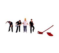 Zxpjkyu 4 Miniature Diorama Figures, Resin Dolls, Collectibles for Miniature Landscapes, Architectural Models, Fairy Garden Scenery, black