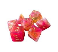 Zxpjkyu 7 Pieces Polyhedral Dice Set Double Color Acrylic Multi Sided Party Favor Board Game D8 D10 D12 D20 Suitable for Math Teaching Role Playing, Dark Pink