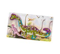 Zxpjkyu Alphabet Dinosaur Wooden Assembly Puzzle Educational Toy Learning Letters Numbers Skills Observation Hand Coordination Ada, green