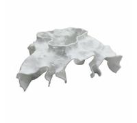 Zxpjkyu Aquatic Habitat Shelter Cave Shaped Aquarium Structure Fish Shelter Observation Window Ornament Suitable for Community Fish Tanks Crustacean Resting Corner Aquatic Decor, White, S