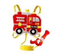 Zxpjkyu Backpack Water Spray Manual Push And Pull Kids Pretend Play Toy Adjustable Strap Outdoor Tank Suitable for Family Yard, Fire Truck