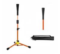 Zxpjkyu Baseball Training Stand Professional Batting Tee Tripod Hitting Rubber Topper Portable Construction Suitable for Youth Backyard, Orange