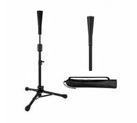 Zxpjkyu Baseball Training Stand Professional Batting Tee Tripod Hitting Rubber Topper Portable Construction Suitable for Youth Backyard, Black