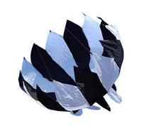 Zxpjkyu Big Kite Rotating Kite Giant Easy to Lotus-shaped Soft Kite for Outdoor Beginners Camping Trip Garden, black white