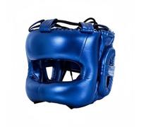 Zxpjkyu Boxing Headgear Sparring Helmet Impact Absorbing Nose Protection PU Leather Advanced Rope System Ear Suitable for Boxing Training Competition, Blue