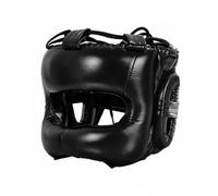 Zxpjkyu Boxing Headgear Sparring Helmet Impact Absorbing Nose Protection PU Leather Advanced Rope System Ear Suitable for Boxing Training Competition, Black
