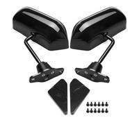 Zxpjkyu Car Mirror Retro Wing Mirror Aerodynamic Vehicle Side Mirror Universal Metal Suitable for Cars Enthusiasts Classic Restoration Gift Giving Daily Driving, Gloss Black