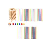 Zxpjkyu Children Pull Stick Toy Wooden Tabletop Interactive Board Game Improve Motor Skills Learning Toy Suitable for Classro, Square