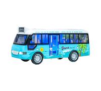 Zxpjkyu City Bus Toy Bus Vehicle Model Car with Sound, Light, PP Material And Opening Doors for Children's Party Gift, blue