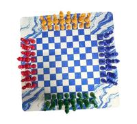 Zxpjkyu Four Player Chess Set Featuring Dynamic Multiplayer Board Clear Acrylic Pieces Travel Friendly Paced Matches Suitable for Adults Kids, Style D