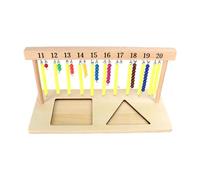 Zxpjkyu Math Calculation Frame Educational Digital Toy with Wooden Abacus Stand, Children's Math Material, Colorful Bead Structure, 11 to 20