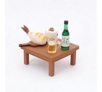 Zxpjkyu Miniature Dining Scene Modern Scale Table Small Rectangle Table Wooden Surface Japanese Decor For Miniature Hobbyist Scenes Suitable for Room Display, Japanese Table Sushi Model Set Six