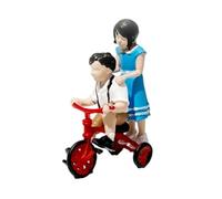 Zxpjkyu Miniature Figures Made of Resin, Architectural Accessories for Model Railway Dioramas, Suitable for Photography And Interior Decoration, riding bike