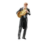 Zxpjkyu Miniature Figurines Resin Hand Painted Figure Collectible Realistic 1 64 Scale Tiny Prop Diorama Scenery Role Play Suitable for, French horn player