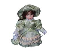 Zxpjkyu Porcelain Female Doll, 7.87 Inch Ceramic Doll for Desk