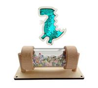Zxpjkyu Rainmaker Busy Board Accessory Rattle Tube Sequins Dinosaur Sensory Toy Wood Suitable for Learning And Movement Child's Gift, Green Dinosaur