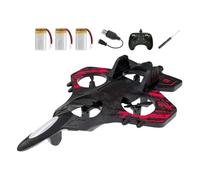 Zxpjkyu Remote Control Airplane Foam RC Airplane Toy Remote Control Jet Fighter with Lights Night 360 Degree Flip Stability During, Red 3 battery