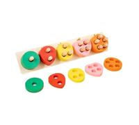 Zxpjkyu Shape Sorter Puzzle Wooden Stacking Toy Shape Matching Board with Color Recognition Blocks for Preschool Kids Suitable for Sensory Developm, fruit B