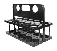 Zxpjkyu Sports Bottle Holder Organizer, Foldable Drink Stand, Cup Holder with Handle for Soccer, Basketball, Gym, Suitable for Training, Black