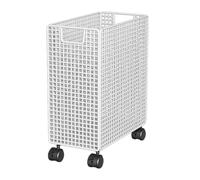 Zxpjkyu Storage Basket Linen Basket with Space Saver Multipurpose Chariot Wheels for Blocks, White